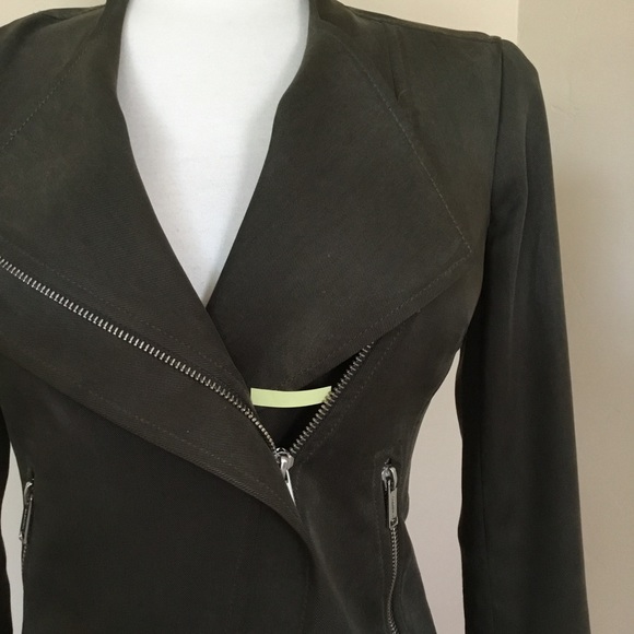 Babaton Aritzia Moto Jacket Olive Green Size 0 - Picture 3 of 12